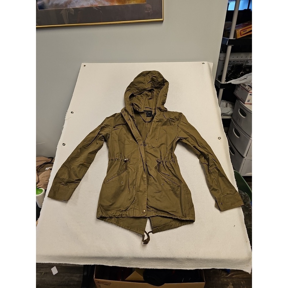 Love Tree Womens S Olive Green Military Outdoor Safari‎ Hooded Field Jacket